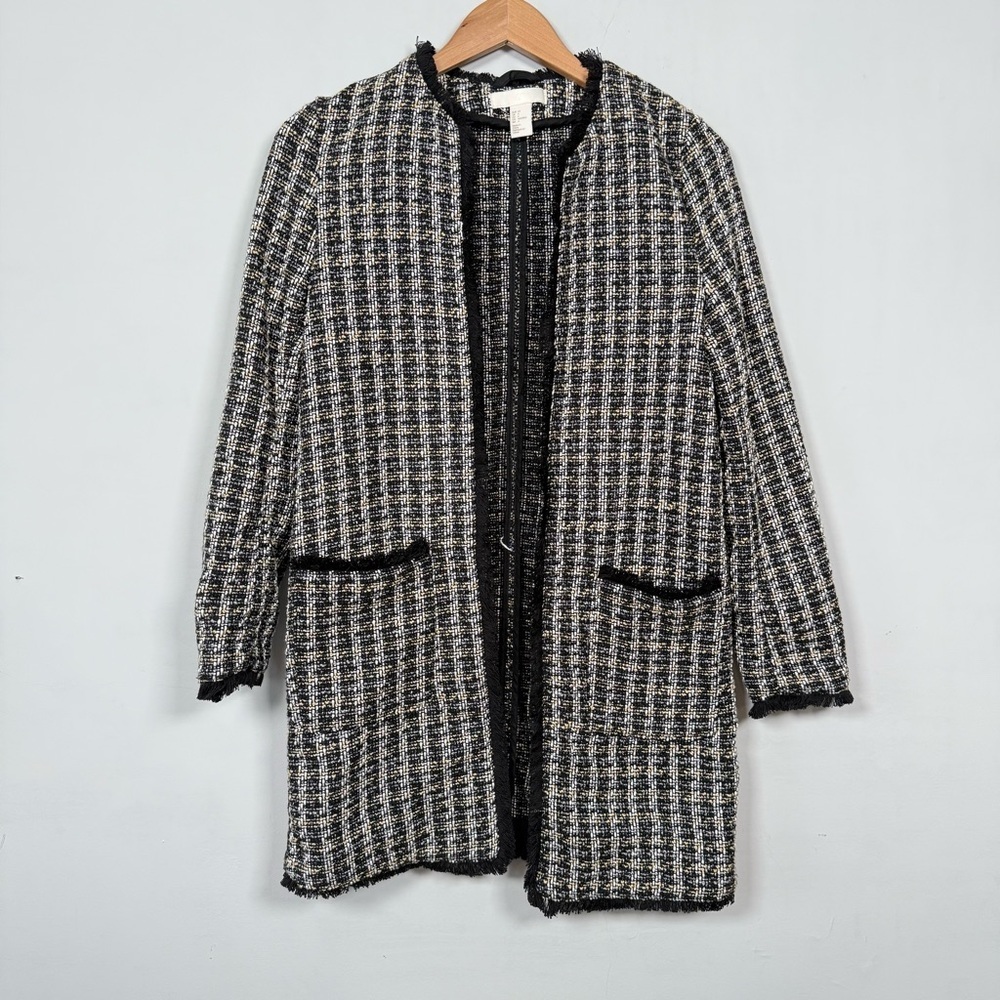H&M Checkered Long Blazer/Coat, Size 4, Great Condition! - Picture 1 of 10